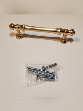8 Piece Brushed Brass Cabinet Pull Handle